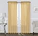 GoodGram 2 Pack: Basic Rod Pocket Sheer Voile Window Curtain Panels - Assorted Colors & Sizes (Gold, 84 in. Long Pair)
