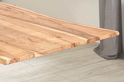 Esstisch mit Baumkante SAM 200×100 cm aus Akazienholz mit Spider-Gestell