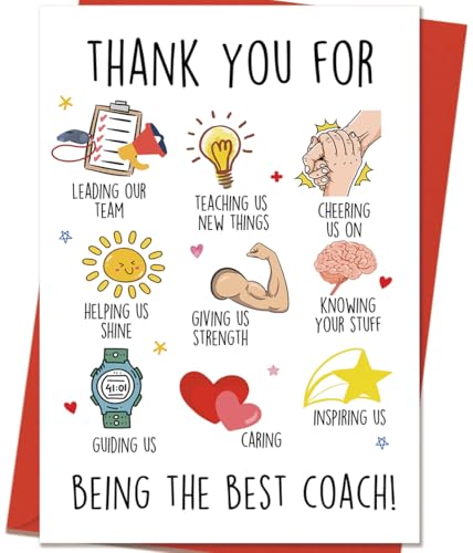 Mcduldul Thank You Coach Card, Basketball Football Sports Coach Appreciation Gifts, Best Coaches Gifts