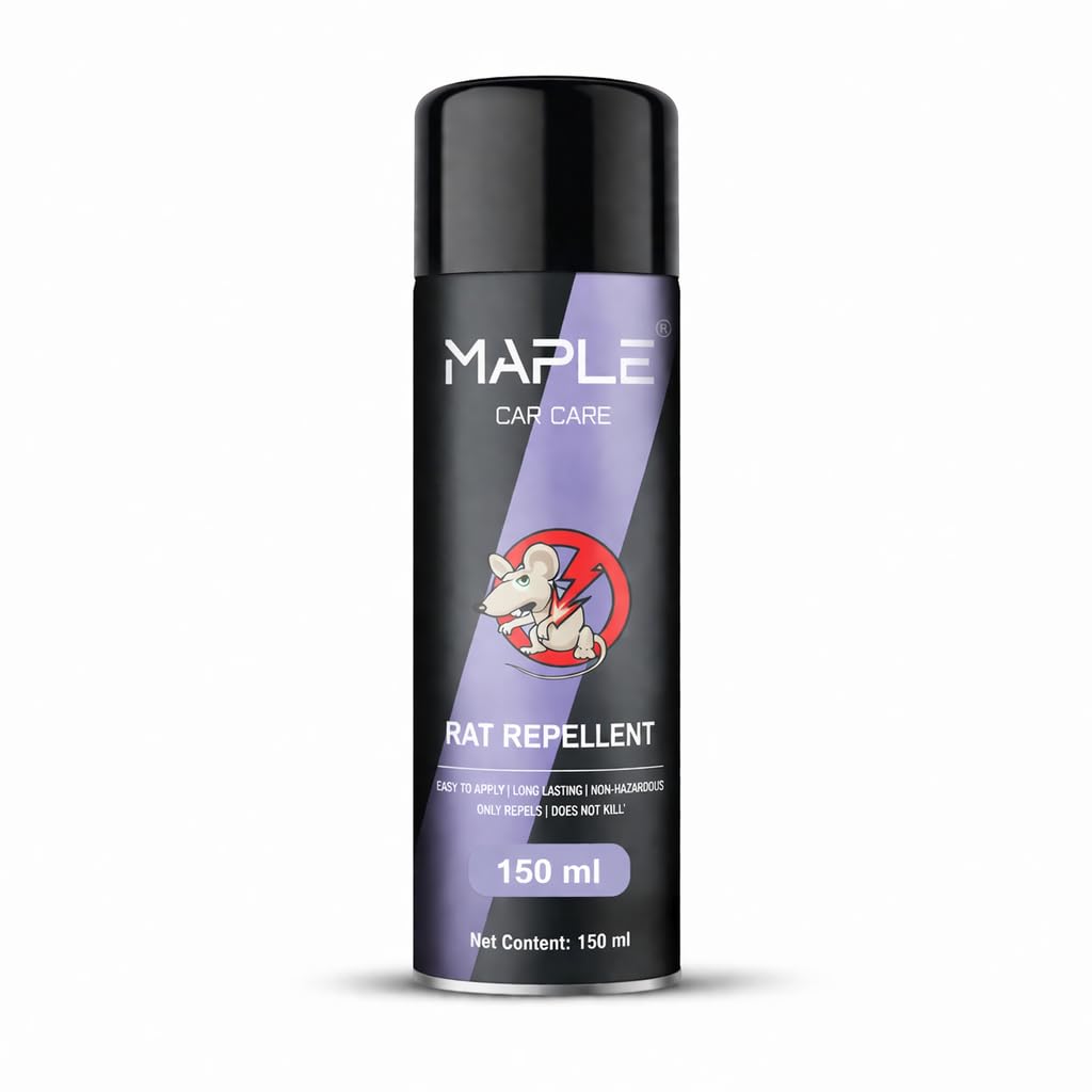Maple Car Care Rat Repellent Spray 150ml | Powerful car rat repellent and Anti Rat Spray for engine & wires | Long-lasting rat shield for cars & bikes | Safe on engine, wires, rubber & plastic-image-40
