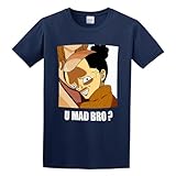 Men's Momonosuke Funny Faces You Mad Bro Men's T Shirt Fashion Casual Cool tee Shirts Navy M
