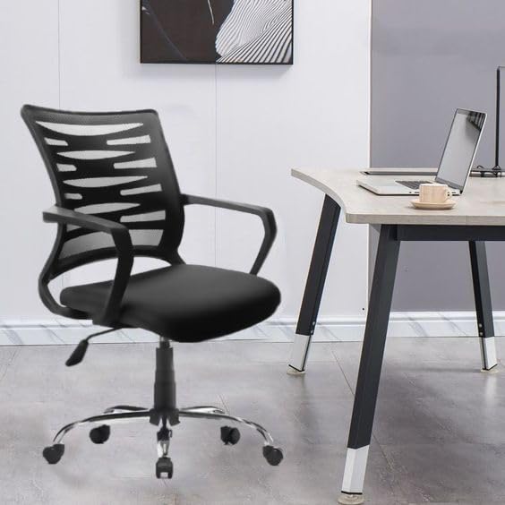 Image of NGFC Ergonomic Office Chair for Home Office & Study | Height Adjustable Mesh Back Chair with Tilt Lock Mechanism, 360 Swivel, High-Comfort Cushioned Seat, and Modern Design - Pack of 1