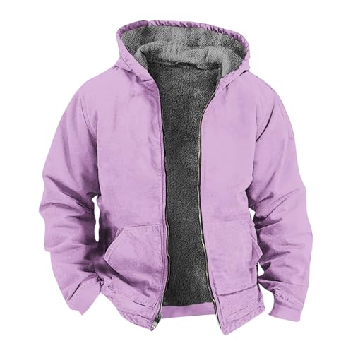 Men's Hooded Jacket Fleece Lined Zip up Warm Hoodies Sweatshirt