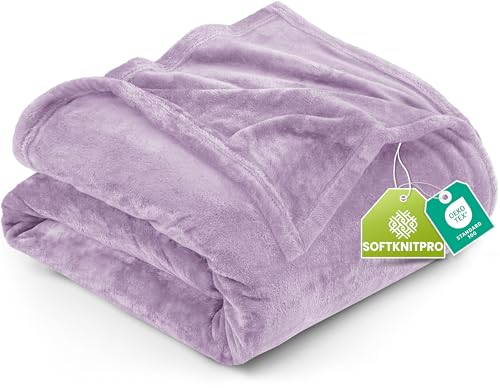 Image of Utopia Bedding Fleece Blanket Queen Size Lilac 300GSM Luxury Fuzzy Soft Anti-Static Microfiber Bed Blanket (90x90 Inch)
