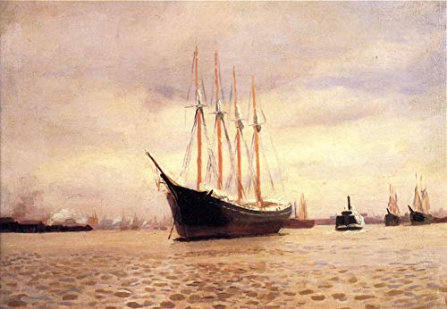 Tableau paysage marin navires Delaware Thomas Pollock Anshutz décoration murale
