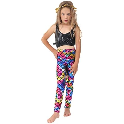 Mega_JumbleSale Shiny Mermaid Fish Scale Leggings Cover