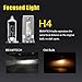 BEAMTECH H-4 Bulbs, S1 Series 900-3 Fanlsess 300% Brighter 6500K White Fog Light, 2 Bulbs