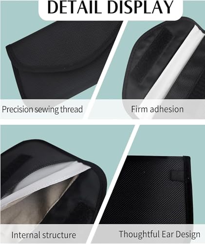 Image of Faraday Bag for Phone - RFID Signal Blocking Pouch, Mobile Signal Jammer, Anti-Tracking Shield for Smartphones, Keys & Cards Black