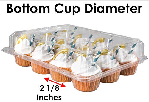 Katgely Cupcake Containers 12 Count (Pack Of 12), Clear Plastic Cupcake Boxes 12 Count, Deep Dome, Stackable, Disposable & Bpa-Free #TOP4