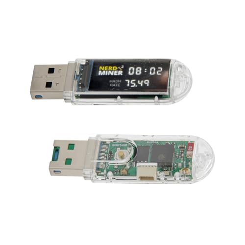 NerdMiner V2 Dongle USB Plug Hashrate 70-75Kh/s con pantalla T-Dongle S3 BTC Crypto Solo Lottery con bajo consumo de energía OEMGMINER