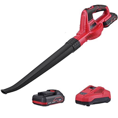 Michark Leaf Blower, 20 V Cordless Blower, Lightweight Sweeper with 2.0 Ah Battery, 130 MPH, Fast Charger, Compact Design, Ideal for Blowing Leaf, Debris and Dust, Lawn Care, Workshop and RV Cleaning