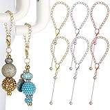 Sayglossy 6 Pcs Beadable Charm Compatible with Stanley Charm Accessories for Tumblers with Handle Cup Chains Wire for 30 40 oz Water Bottle Jewelry Making Blank Beaded DIY Gift(Classic Color)