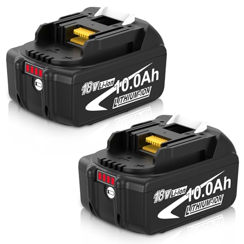2Stück 10000 mAh Kompatibel mit Makita Akku 18V BL1850 BL1860 BL1840 mit LED Indikator