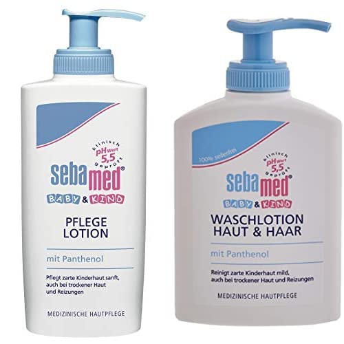 Vorteilspack Sebamed Baby & Kind: 2x Pflegelotion + 3 x Waschlotion Haut & Haar