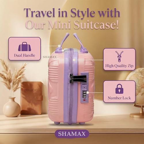 Image of SHAMAX Makeup Organizer Box for Women | Bridal Makeup Case Lockable Vanity Case for Cosmetics, Jewellery & Beauty Storage Organizer, Gift for Women (Cream)