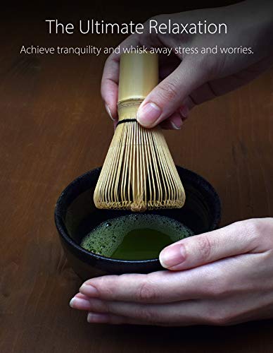 Premium Japanese Ceremonial Matcha Green Tea Chawan Bowl Full Kit Matcha Whisk Set with Accessories and Tools Bamboo Chasen Matcha Whisk Scoop and Holder (MONO)