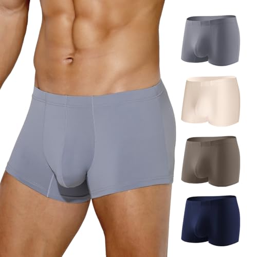 Arjen Kroos Men's Boxer Briefs Sexy Silky Ice Silk Trunks Underwear for Men 4 Pack...