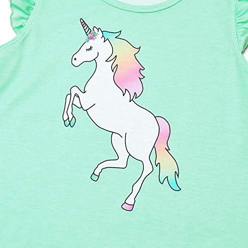 Unicorn Nightgowns Toddler Girls & Dolls Matching Flutter Sleeve Night Dresses