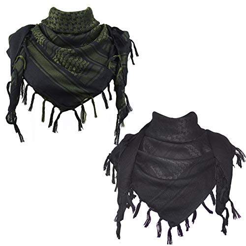 Image of Explore Land Cotton Shemagh Keffiyeh Tactical Desert Scarf Neck Head Wrap with Tassel for Men Women