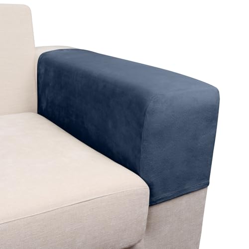 Image of Couch Arm Covers 2 Pcs Sofa Armrest Covers Stretch Couch,Armrest Cover for Chairs Scratch-Resistant Sofa Arm Cover Armchair Slipcovers,Berlin Blue