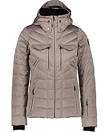 Obermeyer Women's Devon Down Jacket Pewter 14 & E-Tip Glove Bundle