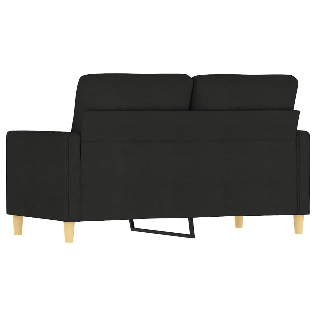 Divano a 2 posti, nero, 120 cm, in tessuto, per soggiorno, camera da letto, camera degli ospiti