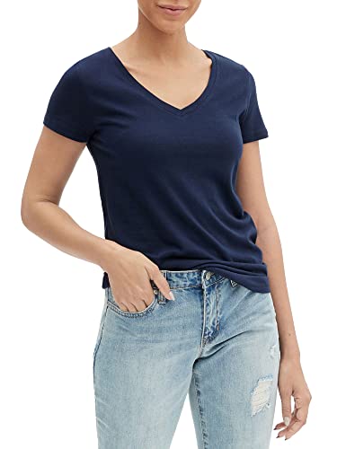 GAP Womens Favorite V-Neck Tee T-Shirt, Navy Uniform, Small US