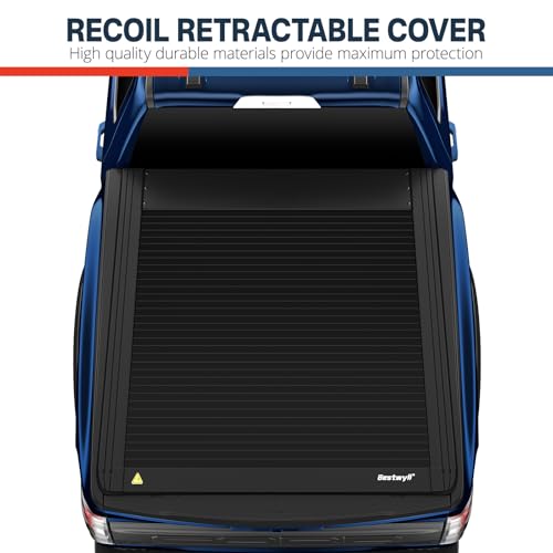 Image of Bestwyll Electric Retractable Tonneau Cover Fits Ford F150 2015-2026 5.5Ft | f-150 raptor lightning power tonneau cover t slot rail no drill weatherproof cargo security