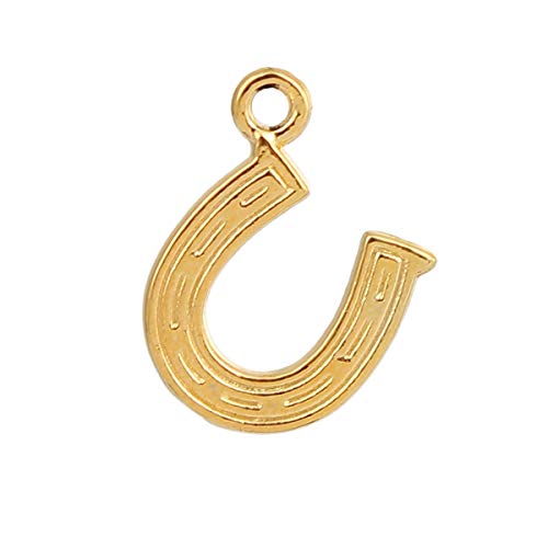 JGFinds Western Horseshoe Charms for Western Jewelry Making, Gold Tone, 5/8", 95 Pack