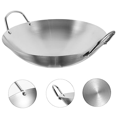Wok de acero inoxidable con doble asa ergonómica miniatura 6