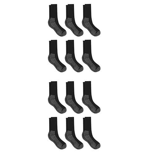 Hanes Men's Work Socks, Cushioned Crew Socks, Moisture-Wicking Socks & Odor Control, 12-Pack - image 3