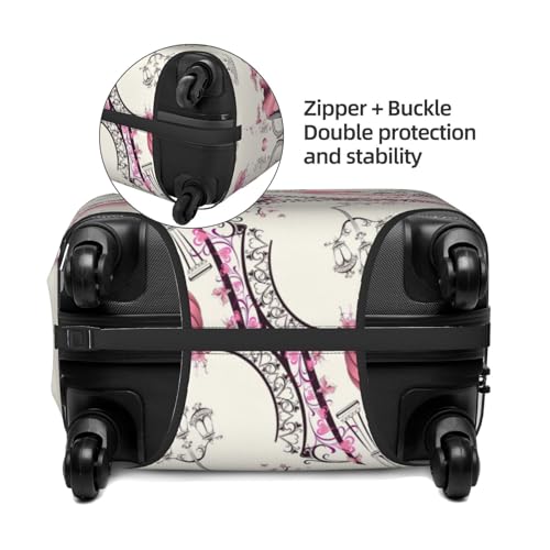The Paris Tower And A Bicycle Print Luggage Suitcase Cover Protector Luggage Washable Covers With Concealed Zipper4