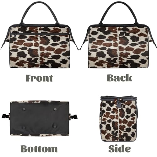 Bolsa de viaje de vaca para deporte, gimnasio y yoga con organizador de equipaje grande 6