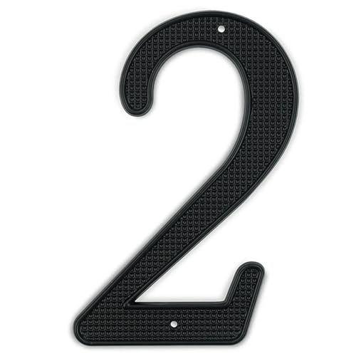 Numeri civici moderni in metallo da 4 pollici con viti, numero della porta nero, segno del numero civico 3D per esterni, casa, appartamento, giardino, cassetta postale, palo della strada(2)