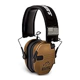Walker's Razor スリム 超薄型 コンパクトデザイン 調節可能な範囲 射撃 ハンティング 聴覚保護 電子イヤーマフ バトルブラウン - パトリオットシリーズ
