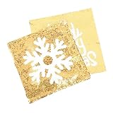 WHAMVOX 2 Piezas Fundas Cojín Navidad con Lentejuelas Doble Cara Copo Dorado y Blanco Decoración Hogar Oficina Coche Fiesta