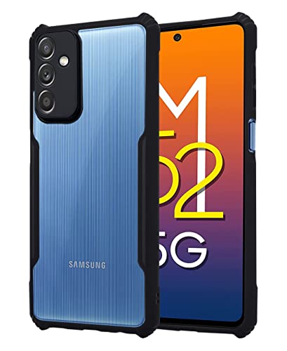 Image of Pikkme Ultra Hybrid Back Cover for Samsung Galaxy M52 5G | Raised Edges |Crystal Clear Transparent | Full Camera Protection Bumper Case (Black)