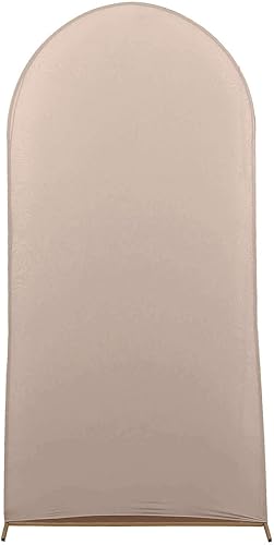 Vista 153 de Efavormart - Marco de fondo redondo de elastano de 7 pies, cubierta de arco de boda de 2 lados Blanco