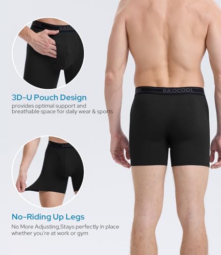 Image of BAMBOO COOL Men's Underwear Breathable Boxer Briefs with Fly Moisture-Wicking Lightweight Underwear 7-Pack