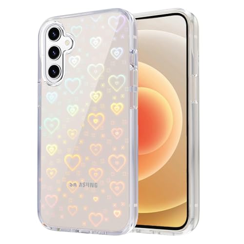 Coque pour Samsung Galaxy S24 FE - Transparente - Jolie coque de téléphone holographique à paillettes pour filles et femmes - Protection anti-jaune - Cadre...