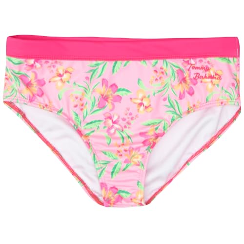 Image of Tommy Bahama Girls 2-Piece Swimsuit Set, Racerback Top and Bikini Bottoms, Quick-Drying Tropical Print Swimwear for Kids