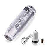 Hawyet 1 PC 5.9' LED Shift Knob, Car Modification LED Luminescent Crystal Gear Shifter, Multicolor Gradient Crystal Bubble Gear Shifter, Universal Charging Gear Shifter (Transparent)