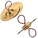 Foraineam 4 Pcs Small Brass Hand Cymbals 5.8 inch Mini Copper Hand Cymbal Gong Band Rhythm Beats Percussion Musical Instrument for Opera and Military Drums Performance, Rhythm Practice