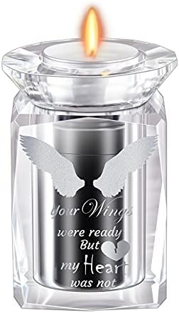 IFOLAINA Small Urn Angel Wings Miniature Urns Crystal Ashes Mom Cremation Keepsake Holder for Ashes Dad Adult Male Human Pet Dog Remember Your Love One Lost