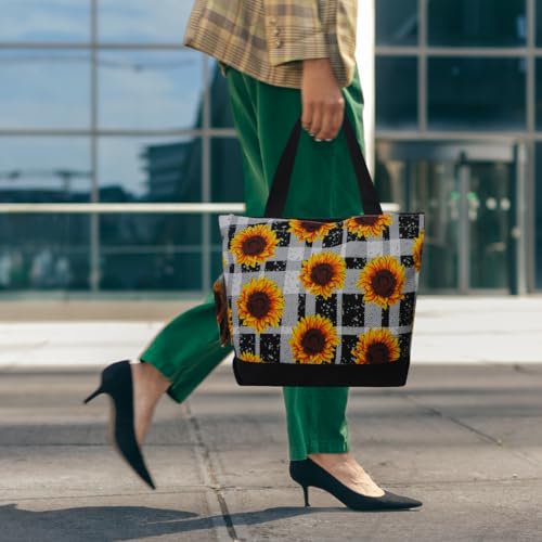 Image of NGIL Medium Top Zipper Closure Canvas Tote Bag with Attached Matching Coin Purse For Moms and Nurses