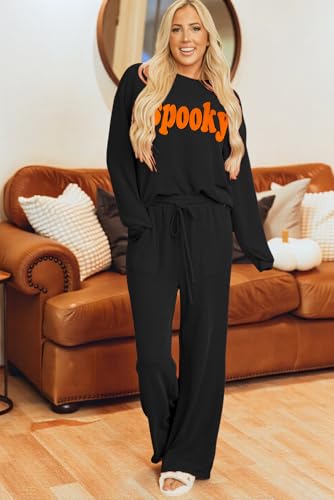 Opemiby Women 2 Piece Pajamas Set 2026 Ribbed Lounge Pants Sets with Pocket - image 5