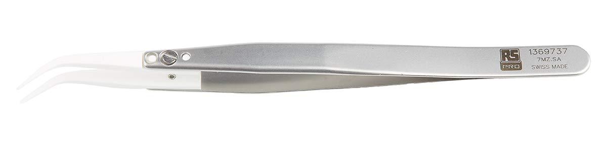 RS PRO Edelstahl Pinzette, 130mm, Spitze Gebogen, Fein Antimagnetisch 1-teilig