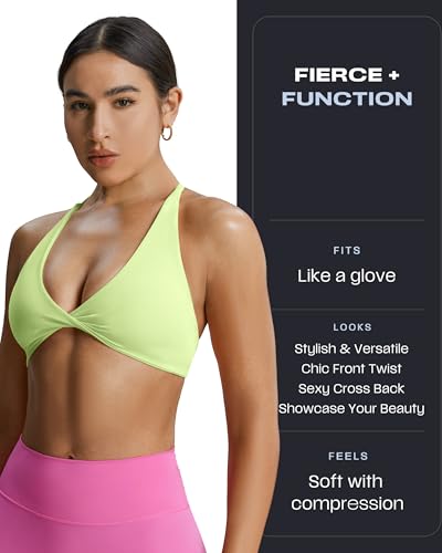 Image of Aoxjox Women's Workout Sports Bras Fitness Metamorph Sienna Twist Bra Yoga Crop Tank