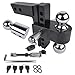 AP03 Black Adjustable Trailer Hitch 2 Inch Receiver 6 Inch Drop Rise Heavy Duty Aluminum Compatible with Automotive Parts for Part Number AP03