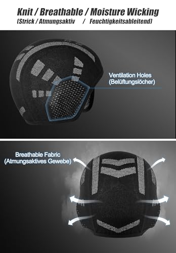 ROTTO Ciclismo Gorra Casco Forro con Orejeras para Ciclismo Motocicleta Correr - imagen 2